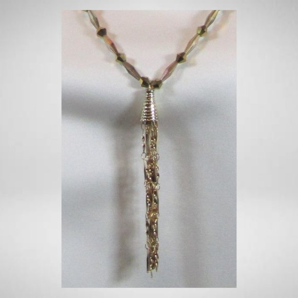 LONG GOLD TASSEL Beaded Jewelry Set - Picture 3 of 5